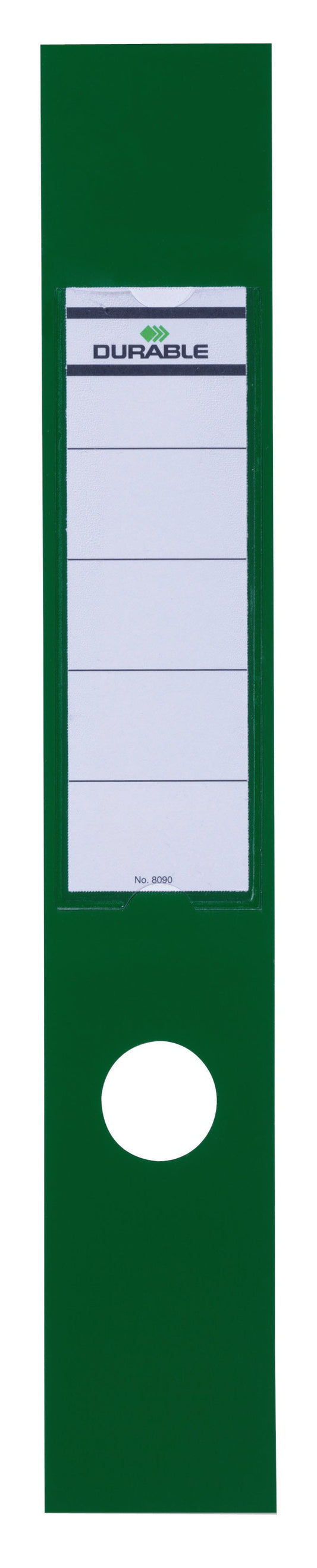 Durable Ordofix Lever Arch File Spine Label PVC 60x390mm Green (Pack 10) - 809005
