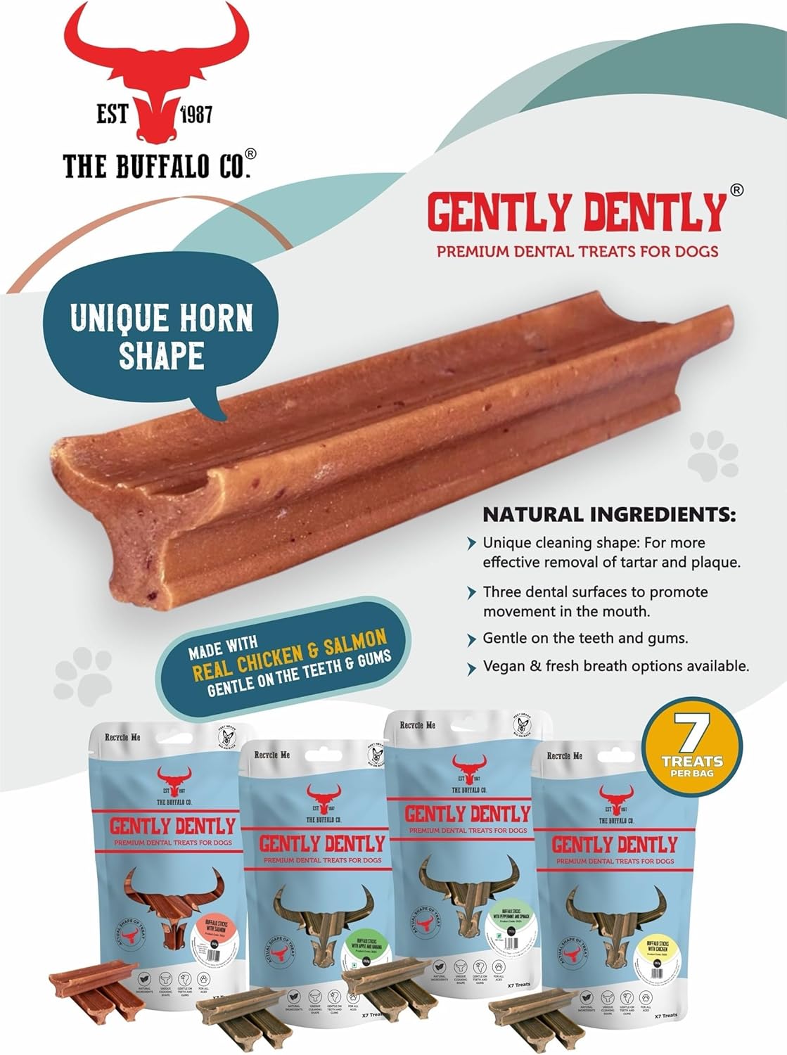 The Buffalo Co. Buffalo Dental Treats Salmon 175g