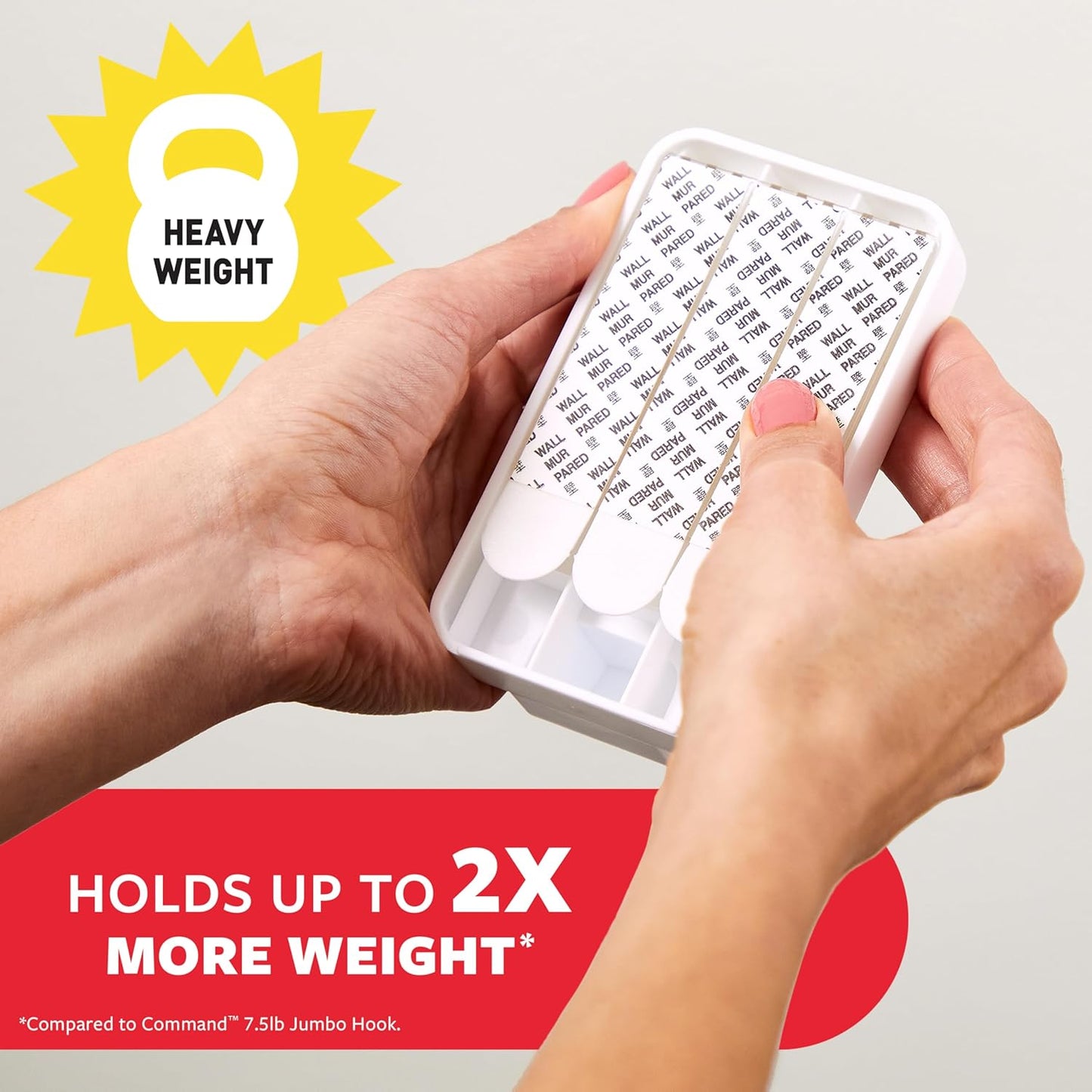 3M Command Utility Hook | X-Large for Heavyweight 6.8kg | 1 Hook in White and 3 Adhesive Strips