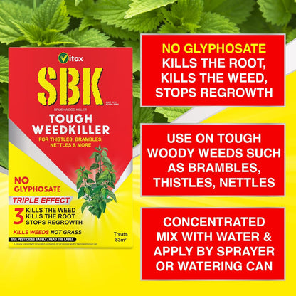 Vitax SBK Tough Weedkiller, Kills Down To The Roots 250ml