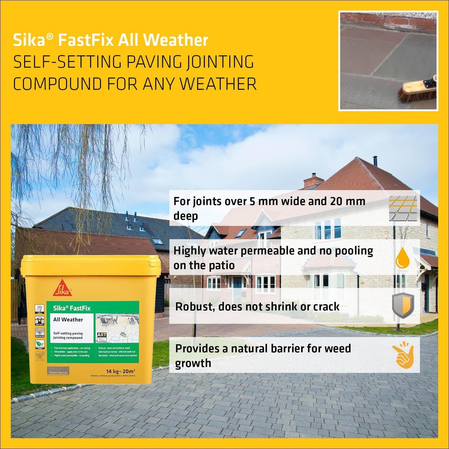 Sika FastFix All Weather Self-Setting Paving Jointing Compound | Ready to Use 15k | STONE