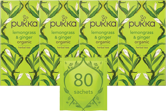 Pukka Tea Lemongrass & Ginger Individually Wrapped Enveloped Tea 20's