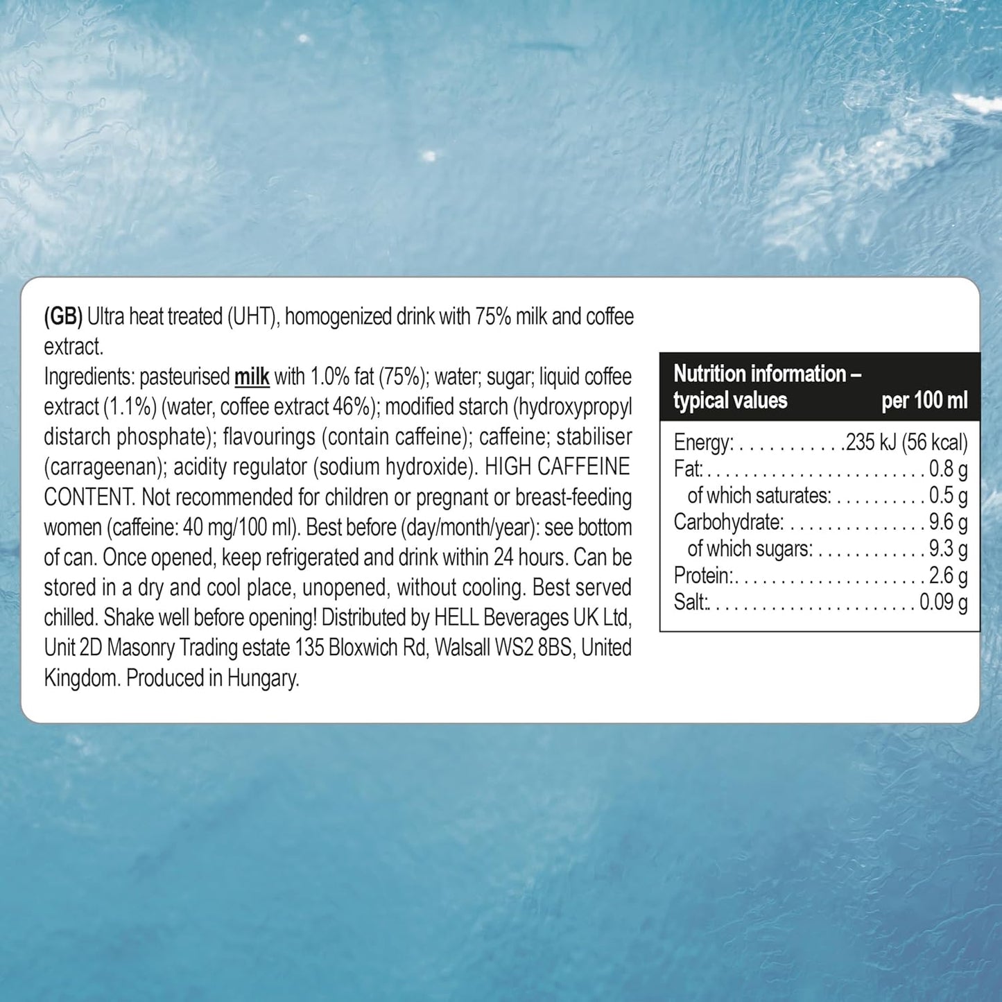 Hell Ice Coffee Latte 24 x 250ml