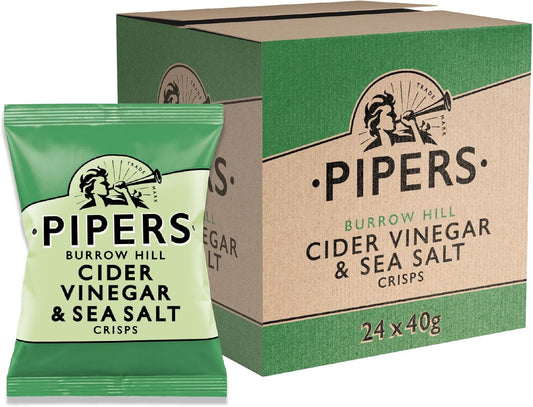 Pipers Gluten-Free Cider Vinegar & Sea Salt Crisps Multi-Pack | 24 x 40g