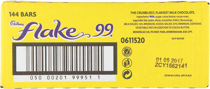 Cadbury Flake 99 Multipack Box, 144 Individual Chocolate Bars 1.4kg