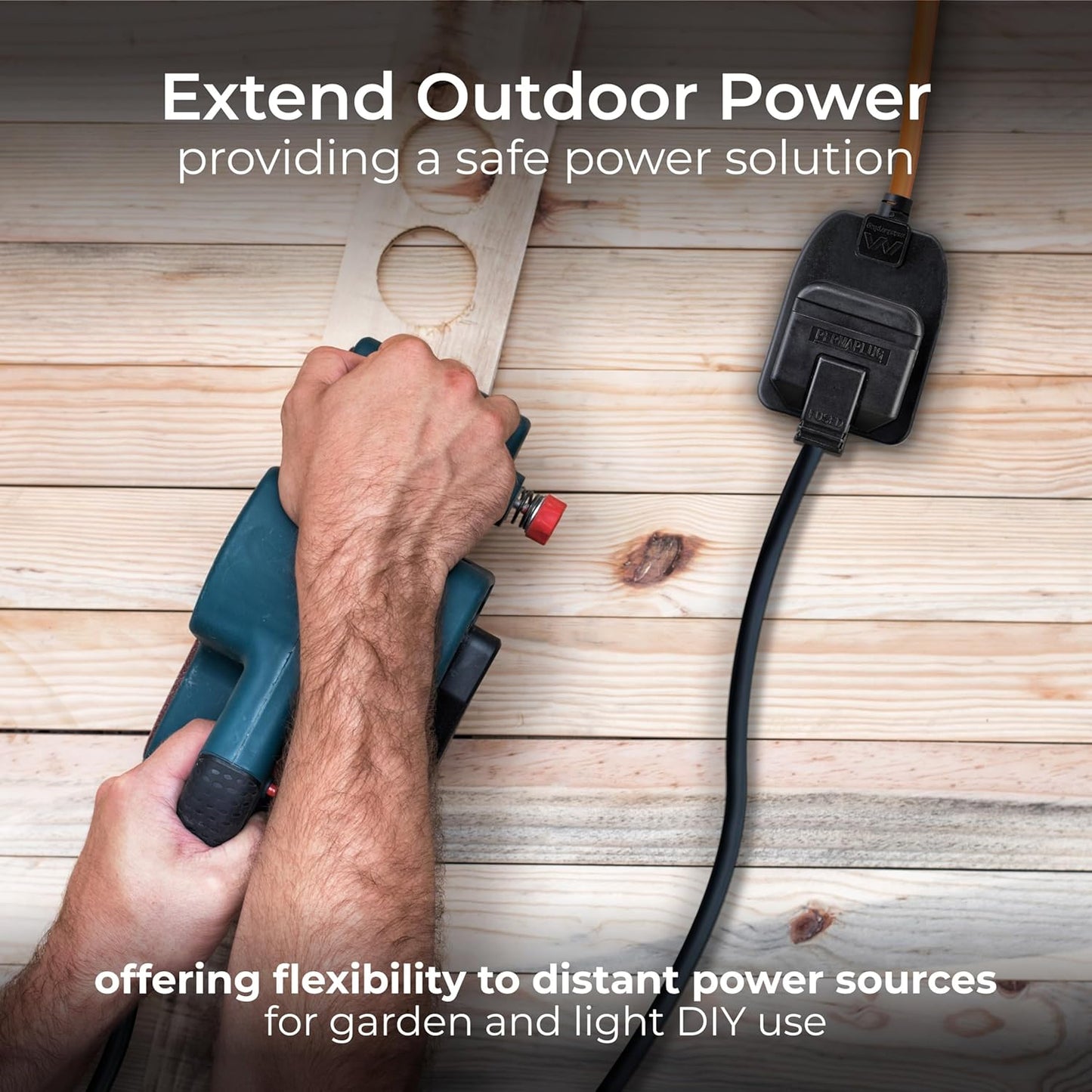 Masterplug Garden/Outdoor Extention Lead | 10 Metre | 1 Gang | Black