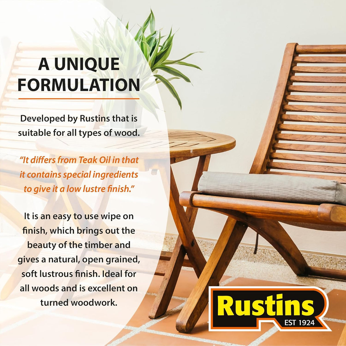 Rustins Original Danish Oil | Interior & Exterior | 2.5 Litre