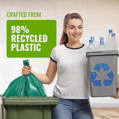 Ecobag Extra Strong Heavy Duty Garden Sack | 100L Capacity | Recyclable Refuse Bags | 1 x 10 Pack