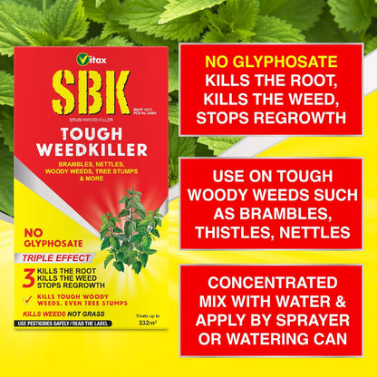 Vitax SBK Tough Weedkiller 1 Litre. Kills The Roots. No Glyphosate