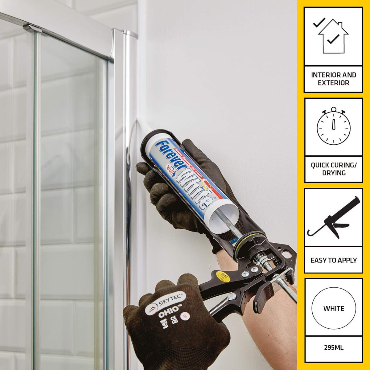Everbuild Forever Clear Anti-Mould Silicone Sealant Clear – 295Ml