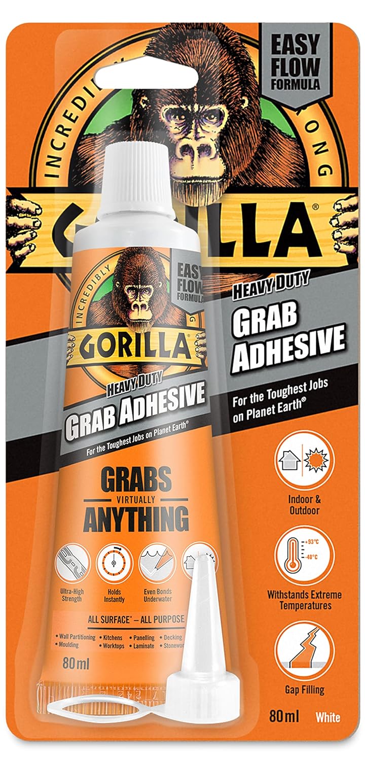Gorilla Heavy Duty Grab Adhesive White | 1 x 80ml Blister Pack