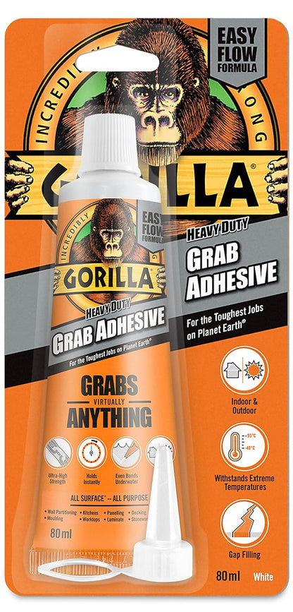 Gorilla Heavy Duty Grab Adhesive White | 1 x 80ml Blister Pack
