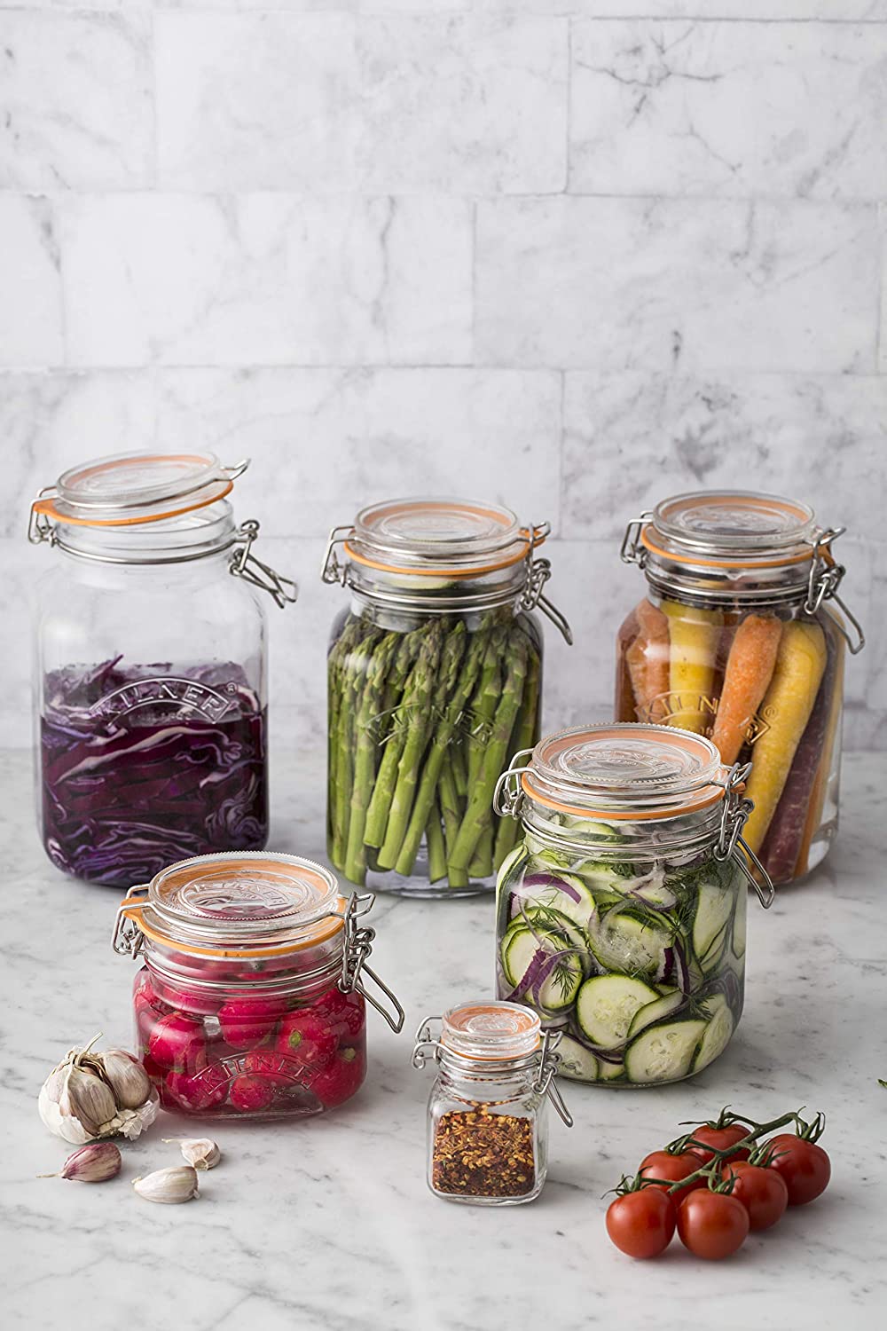 Kilner Storage Jar 1 Litre Square Glass Clip Top Preservation Storage Jar (0025.511)