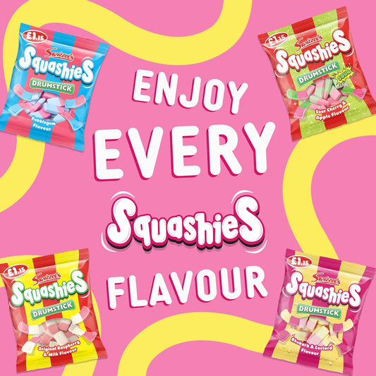 Swizzels Drumstick Squashies Rhubarb & Custard 140g