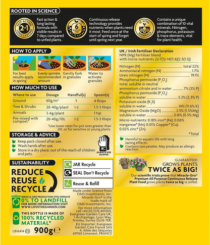 Miracle-Gro Continuous Release All Purpose Plant Food 900g