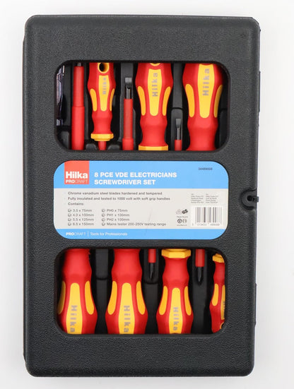 Hilka 34489008 Electricians Screwdriver Set (8-Piece),Black
