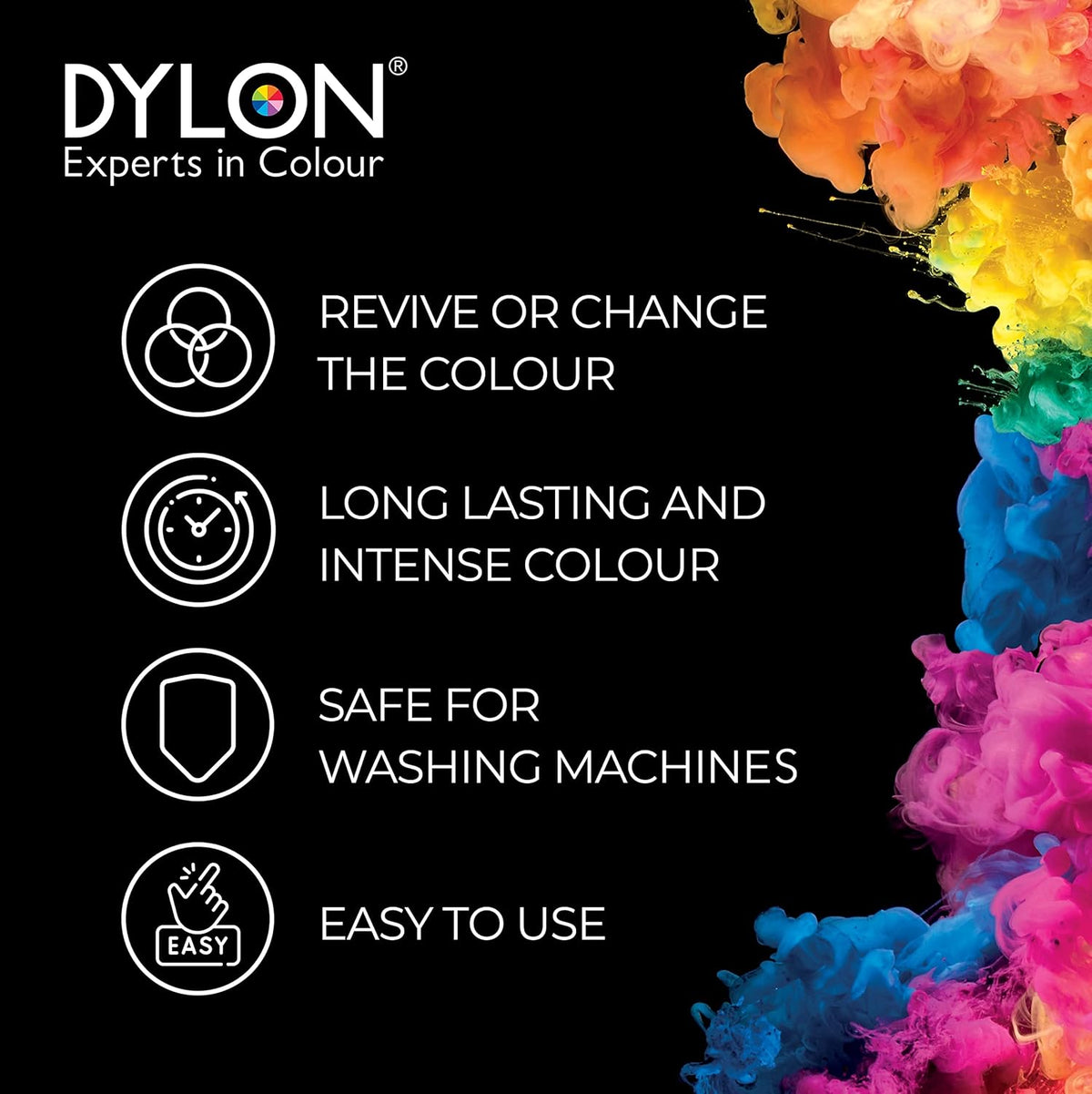 Dylon All In 1 Fabric Dye Intense Black 350G