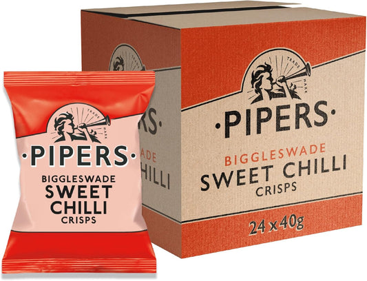 Pipers Gluten-Free Biggleswade Sweet Chilli Crisps Multi-Pack | 24 x 40g