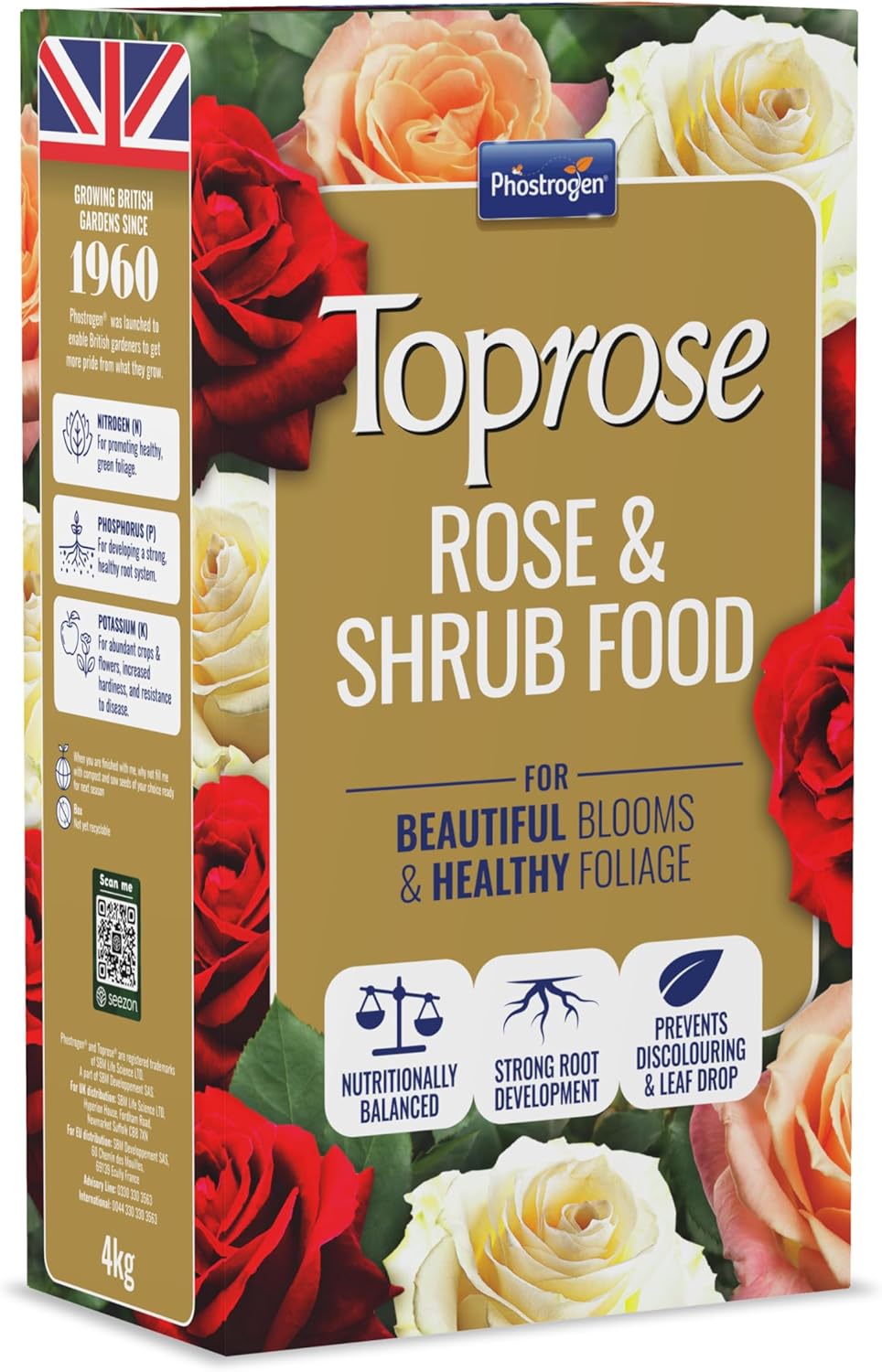 Phostrogen Toprose Rose Shrub & Feed Granules | FERTILIZER for Vibrant Roses 4kg