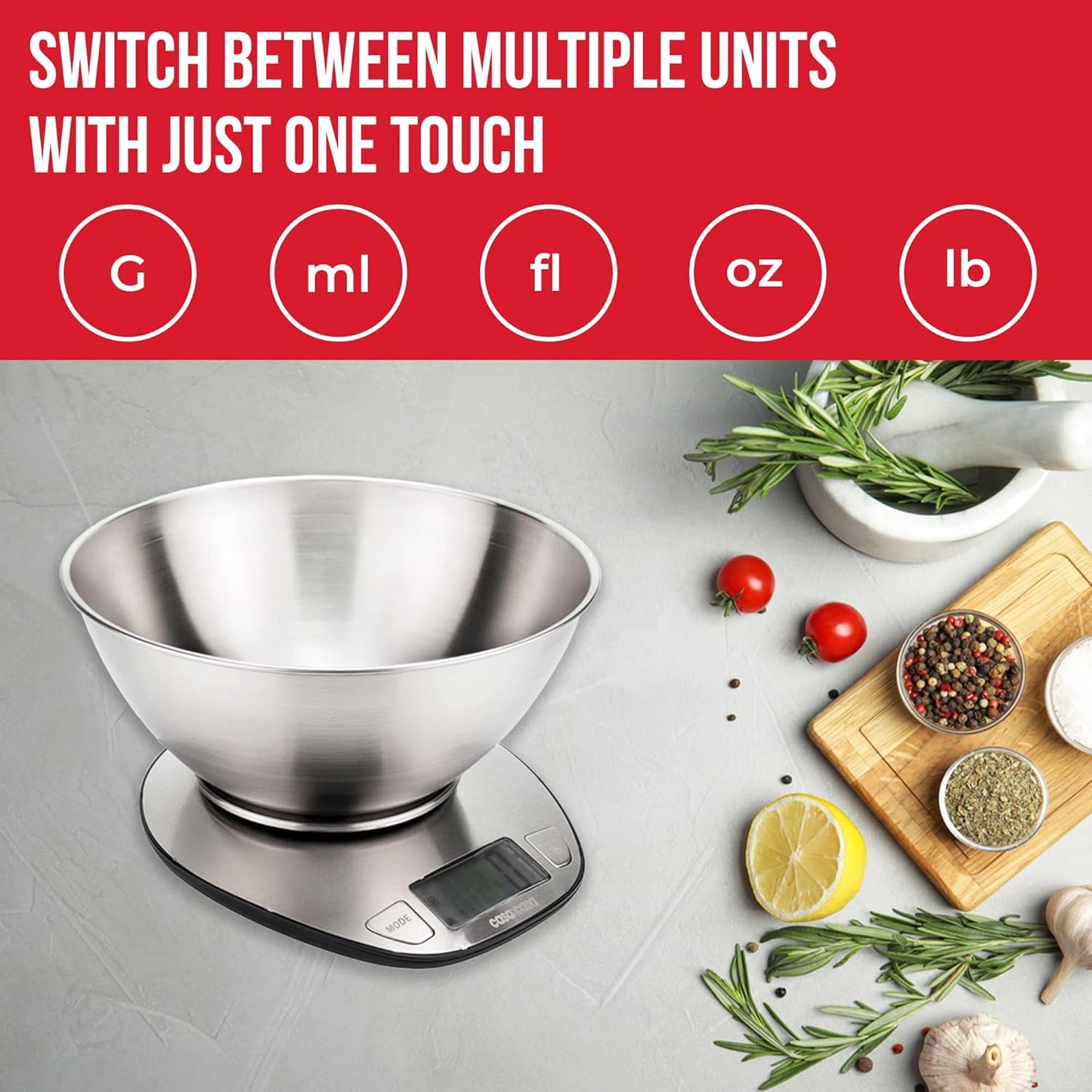 Casa & Casa Digital Kitchen Scales & bowl, Professional Food Weighing Scale with Display, Electronic Scale