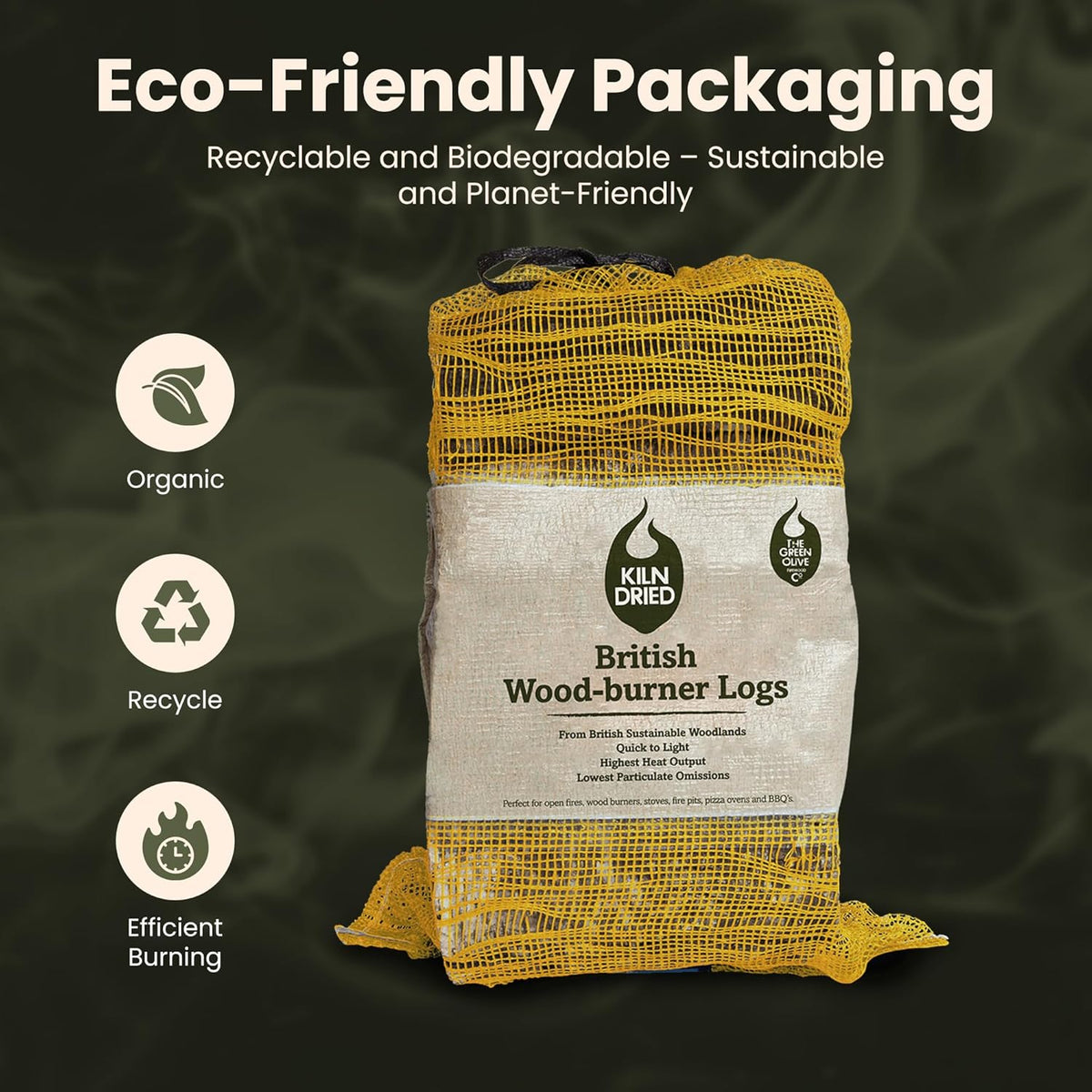 Wood Burner Logs 20L - Kiln Dried British Softwood Logs for Wood Burners