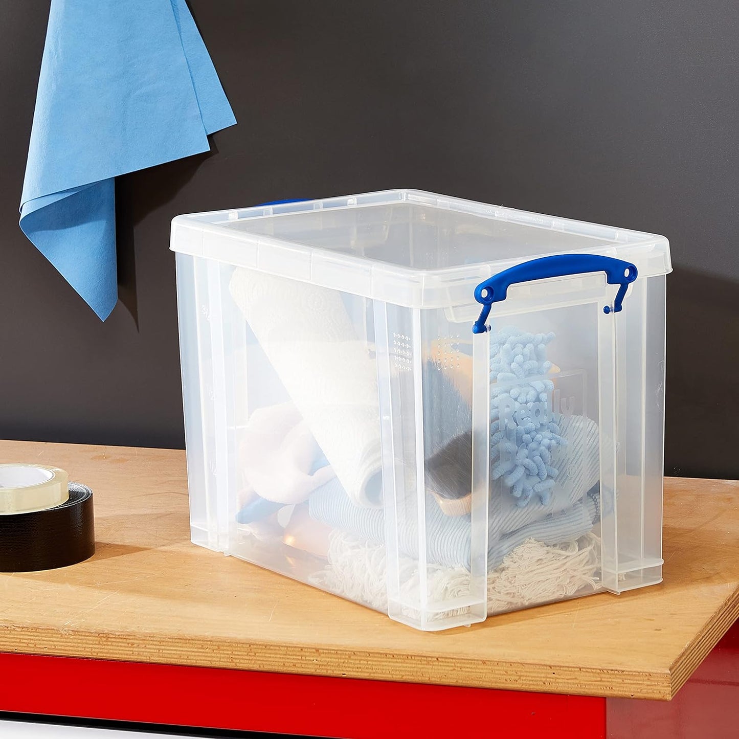Really Useful 19L Plastic Storage Box With Lid W375xD255xH290mm Clear