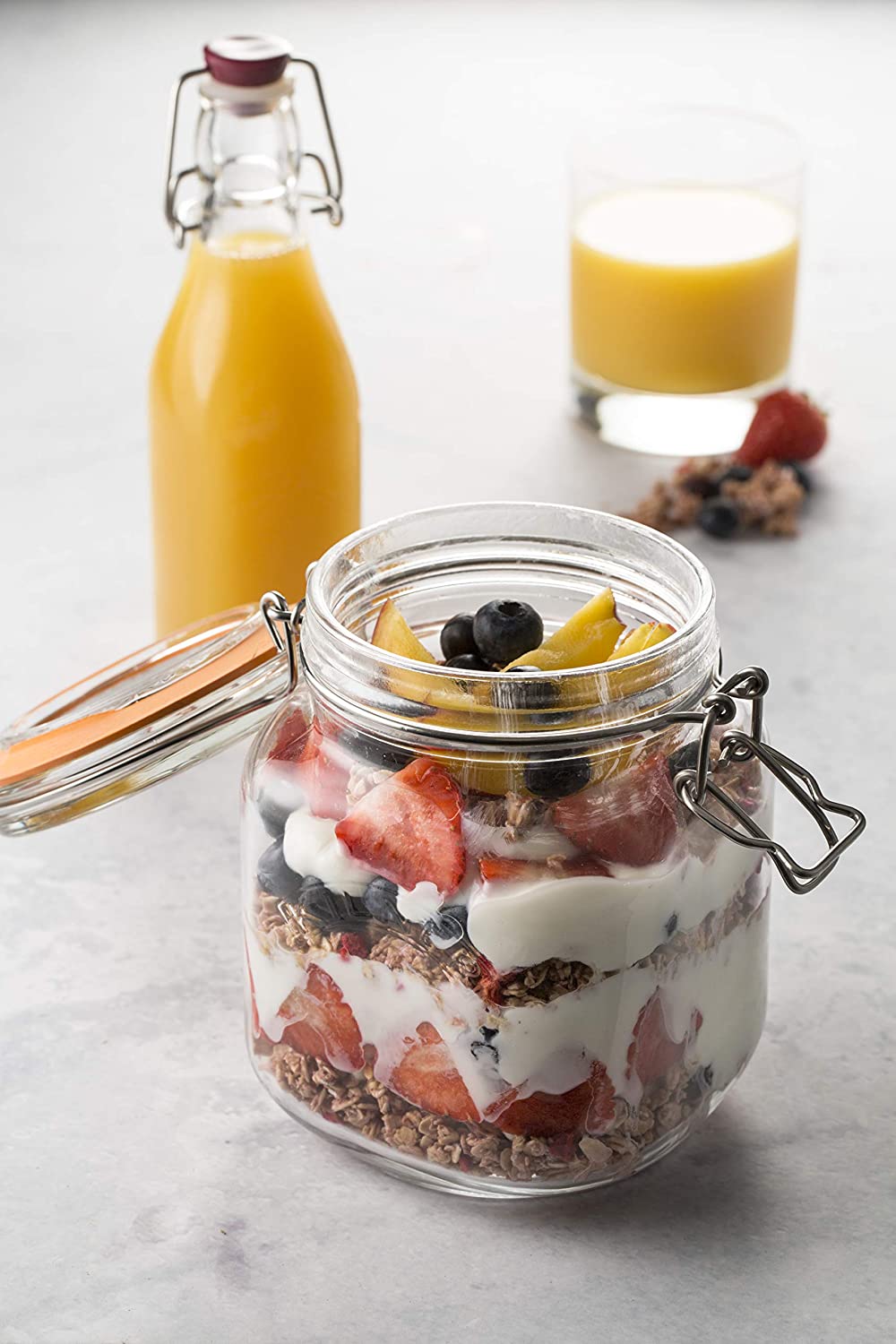 Kilner Storage Jar 1 Litre Square Glass Clip Top Preservation Storage Jar (0025.511)