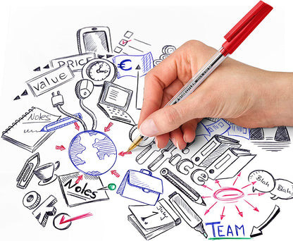 STAEDTLER Stick 430 M-2 Ballpoint Pen Medium - Red (Box of 10) - UK BUSINESS SUPPLIES