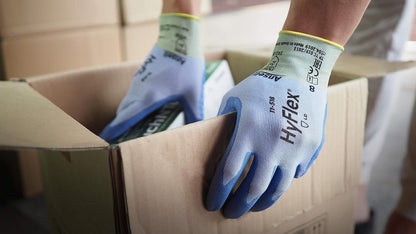 Ansell HyFlex 11-518 Cut Resistant Gloves, Mechanical Protection, Light Weight Protective Glove, Reusable, Grey, ALL SIZES