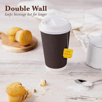 Belgravia 16oz Triple Walled Paper Black Ripple Cups - UK BUSINESS SUPPLIES
