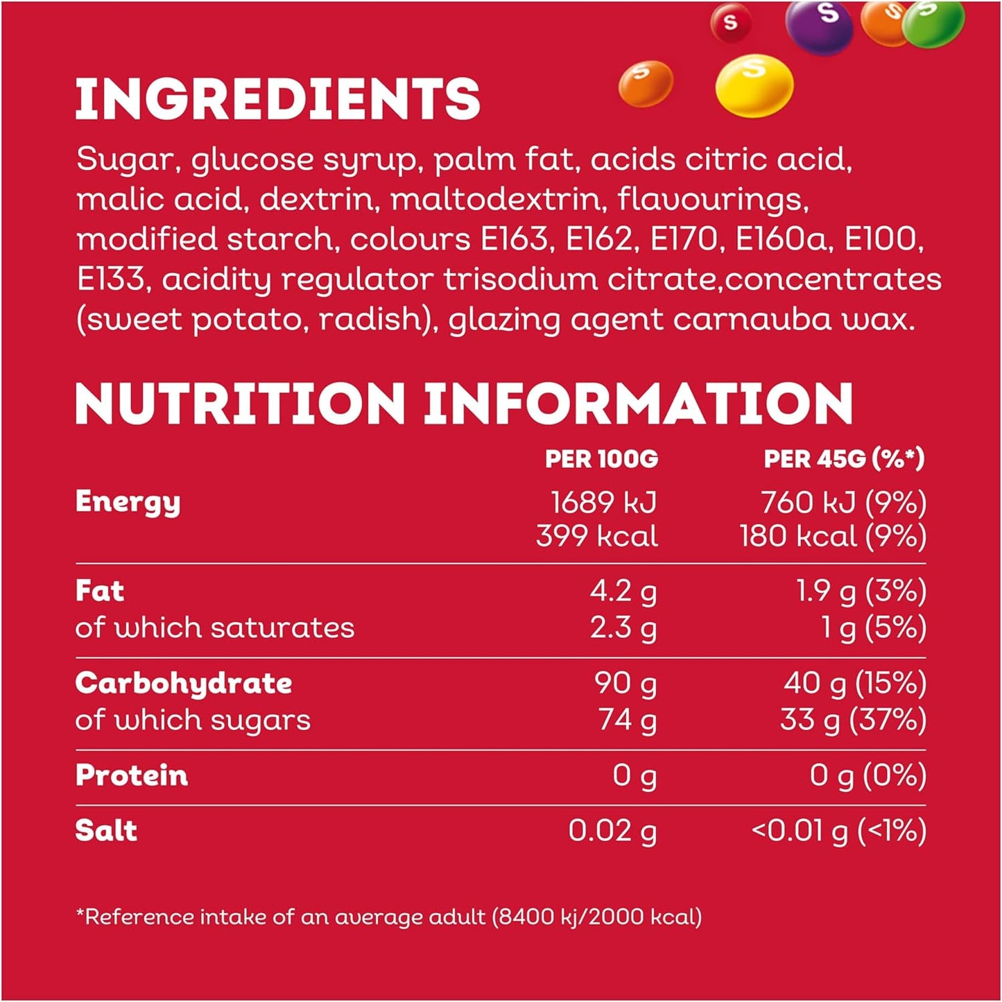 SKITTLES Fruits Sweets Bag 36 Pack | 36 x 45g Bags