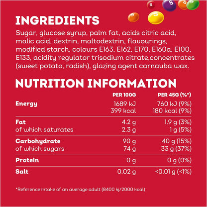 SKITTLES Fruits Sweets Bag 36 Pack | 36 x 45g Bags