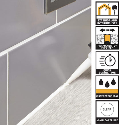 Everbuild General Purpose Silicone Clear 280ml - UK BUSINESS SUPPLIES