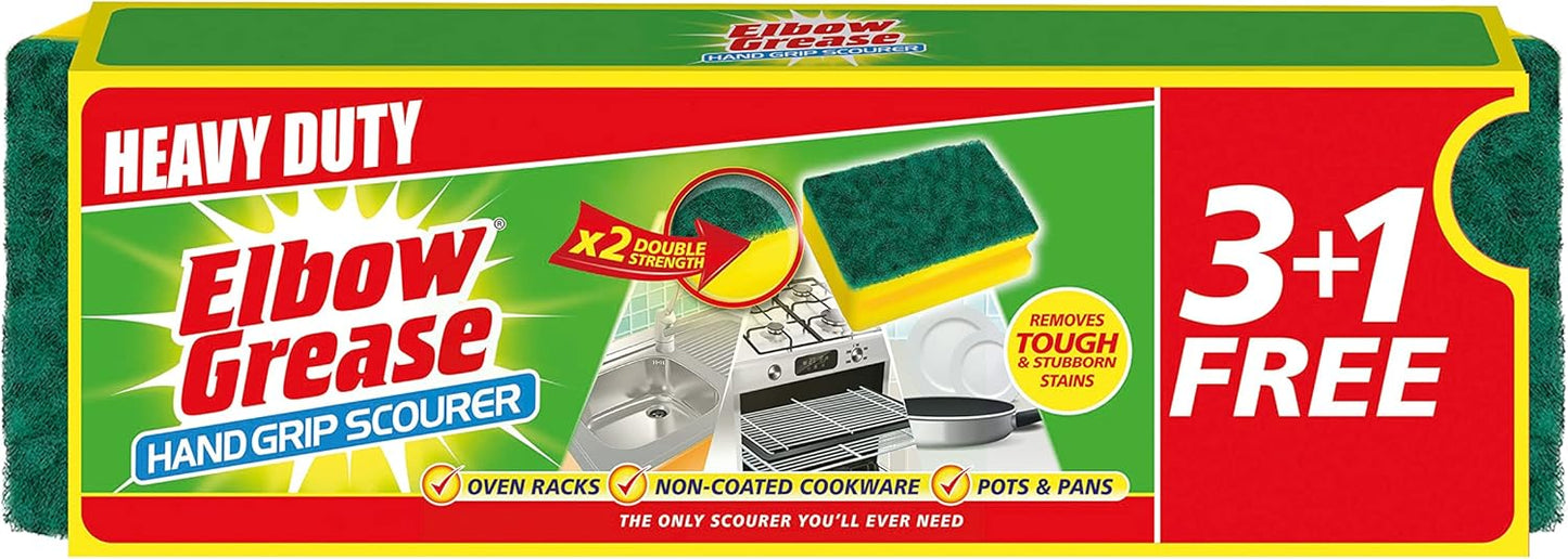 Elbow Grease Hand Grip Scourer | Heavy Duty | Suitable for Oven Racks | 4 Pack