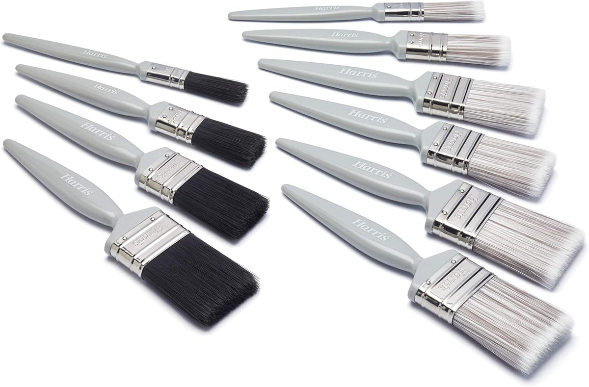 Harris Essentials Walls & Ceilings And Woodwork 10 Pack Emulsion Paint Brushes