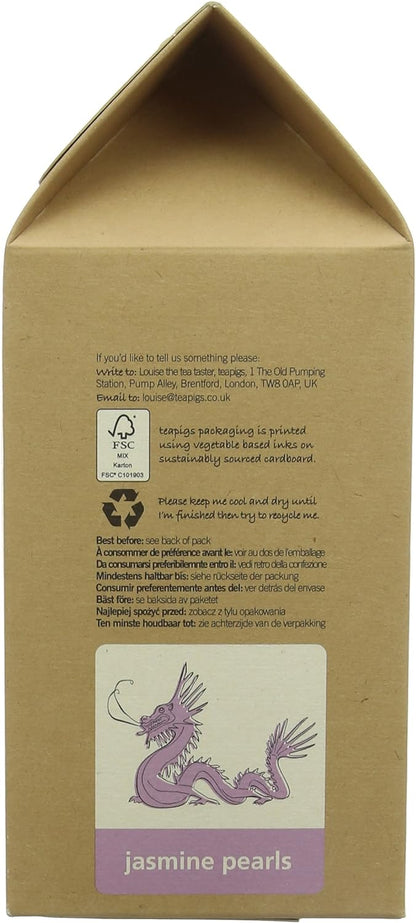 Teapigs Jasmine Temples Pearls Tea Bags Made With Whole Leaves(1 Pack of 50 Tea Bags)