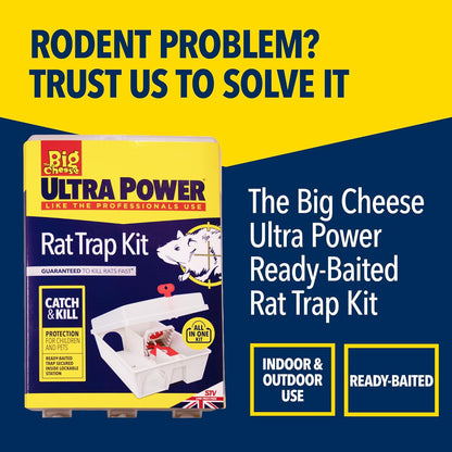 The Big Cheese Ultra Power Ready-Baited Rat Trap Kit | All-In-One Set | Reusable