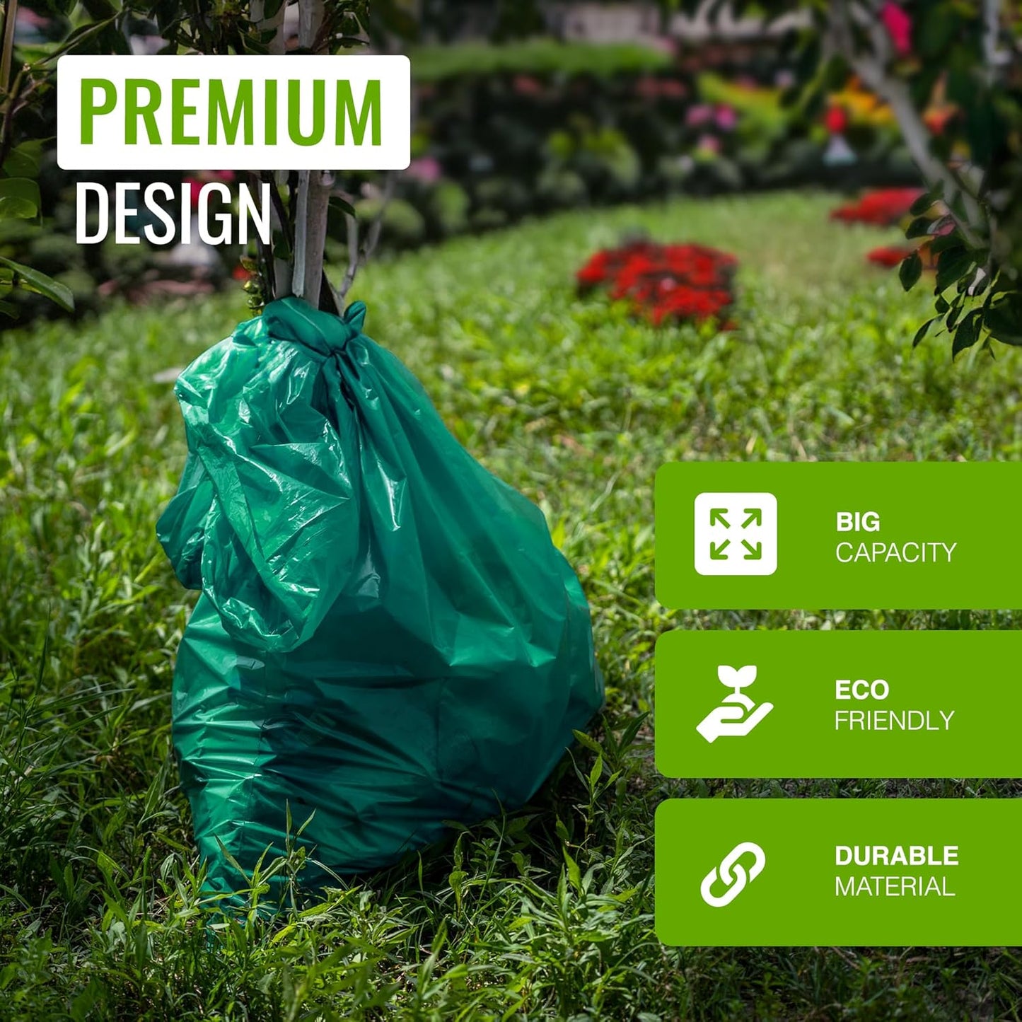 Ecobag Extra Strong Heavy Duty Garden Sack | 100L Capacity | Recyclable Refuse Bags | 1 x 10 Pack
