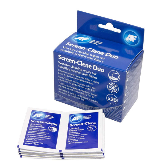 AF Screen-Clene Wet & Dry Wipes Pack 20's
