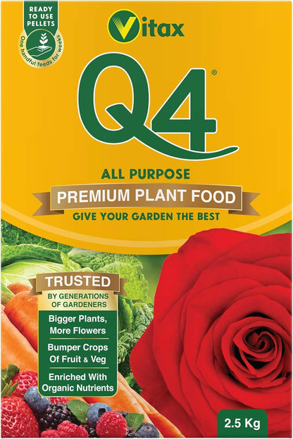 Vitax Q4 - Premier Fertiliser For Fruit, Vegetables, Flowers & Roses - 2.5Kg