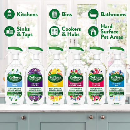 Zoflora Lemon Zing Multipurpose Disinfectant Trigger 2 x 800ml