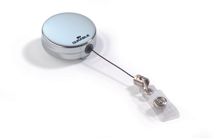 Durable Retractable Badge Reel and Belt Clip for Name Badges Chrome (Pack 10) 822523