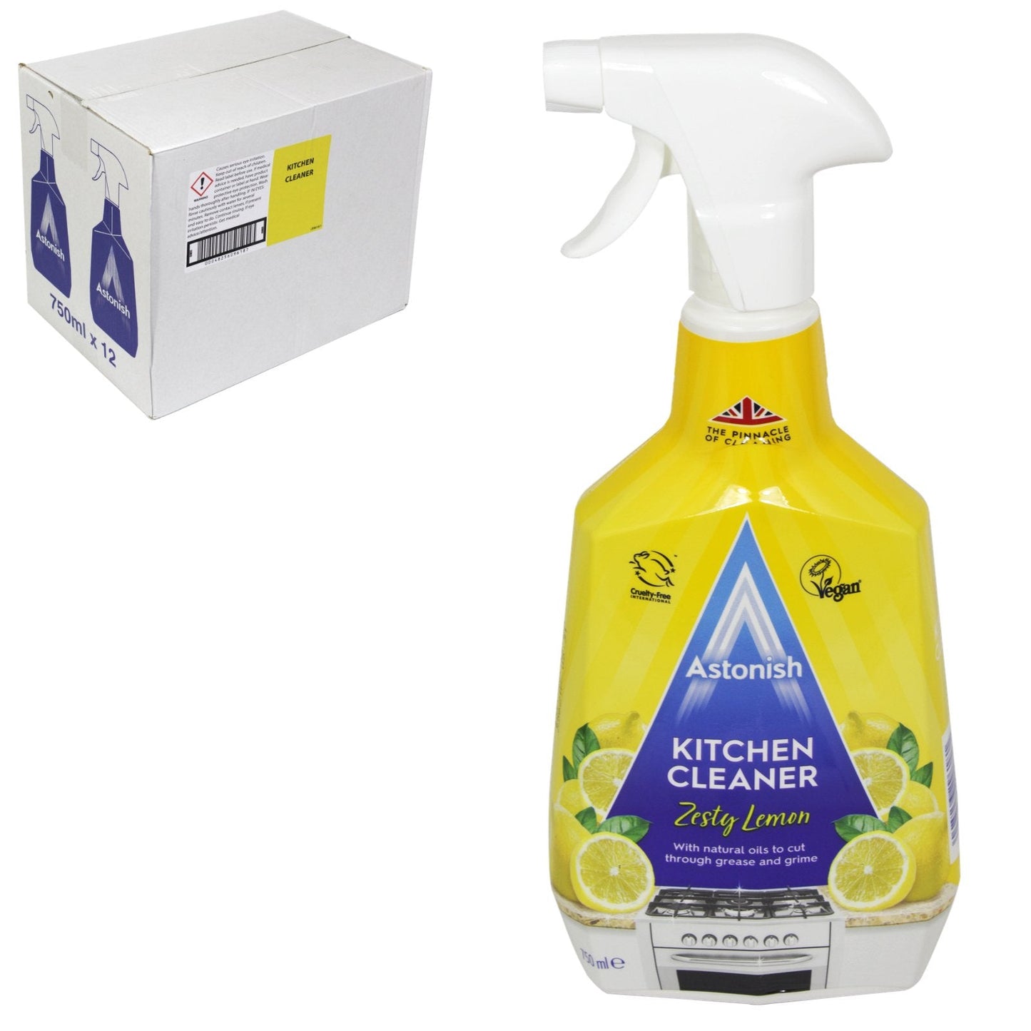 Astonish Kitchen Cleaner, Vegan And Cruelty Free | Blended With Natural Oils, 750ml, Zesty Lemon