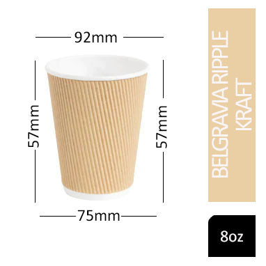 Belgravia 25cl/8oz Kraft Ripple Cup 500's (Renal)