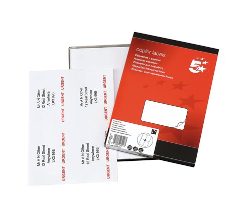 5 Star Multipurpose Labels Laser Copier Inkjet 105x148.5mm White (Pack of 400) 905017