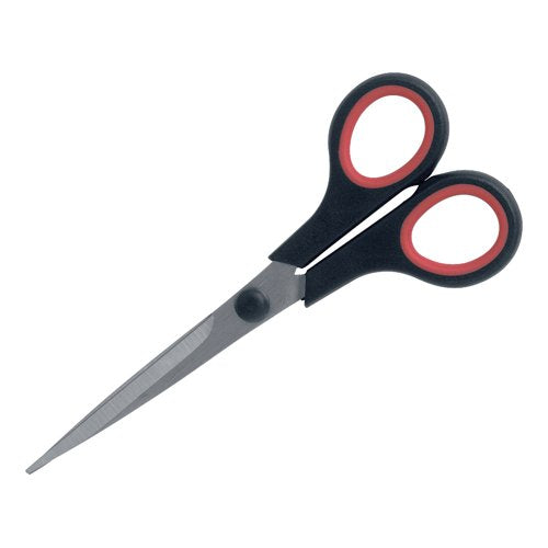 5 Star Premium Scissors 155mm Stainless Steel Blades Black/Red 909280