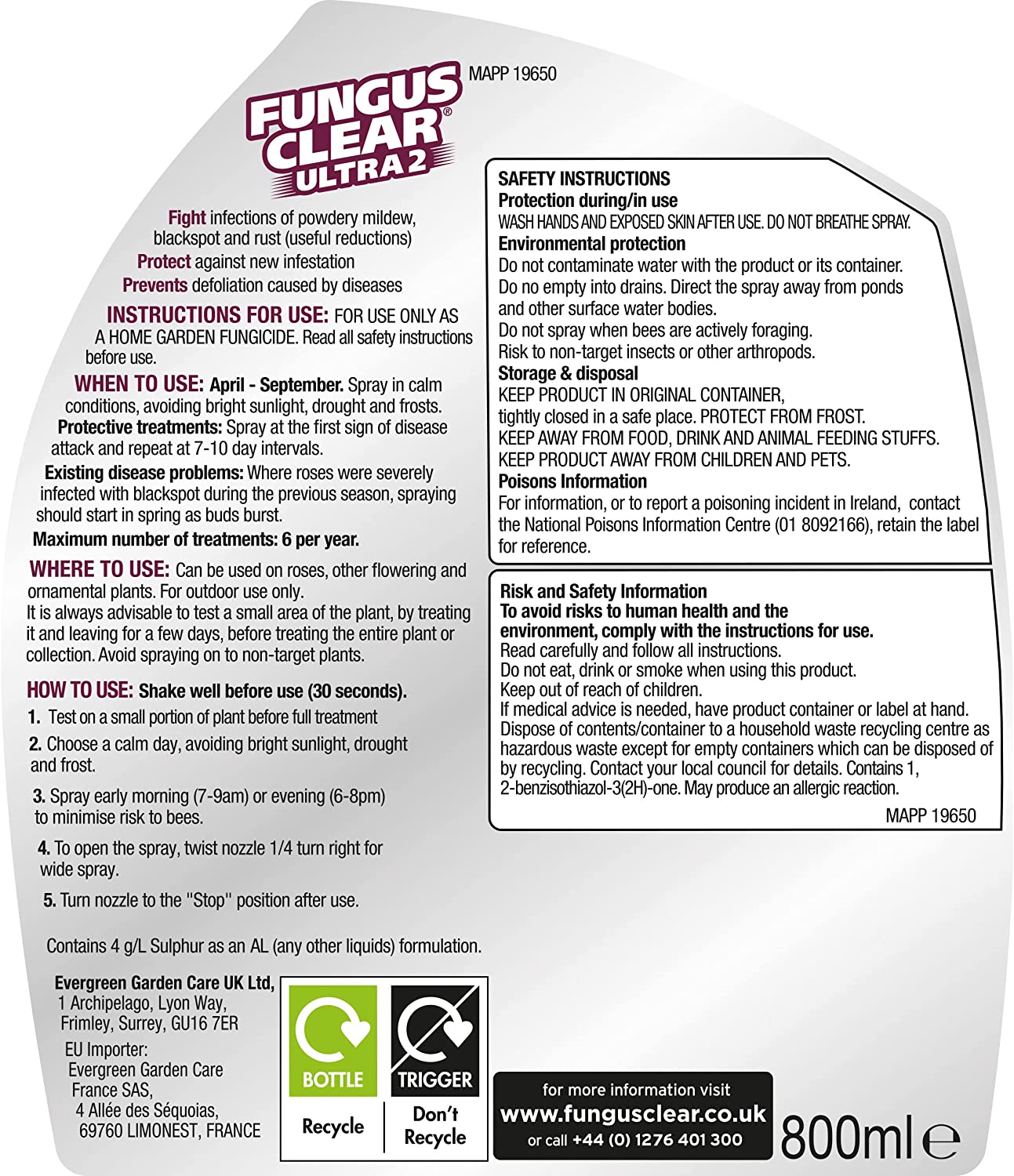 EverGreen NEW FungusClear Ultra2 Spray – 800ml