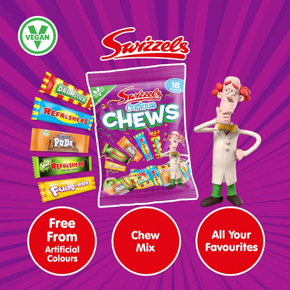 Swizzels Curious Chews 171g | An Assortment of Family Favourite Chews | 18 Chew Packet