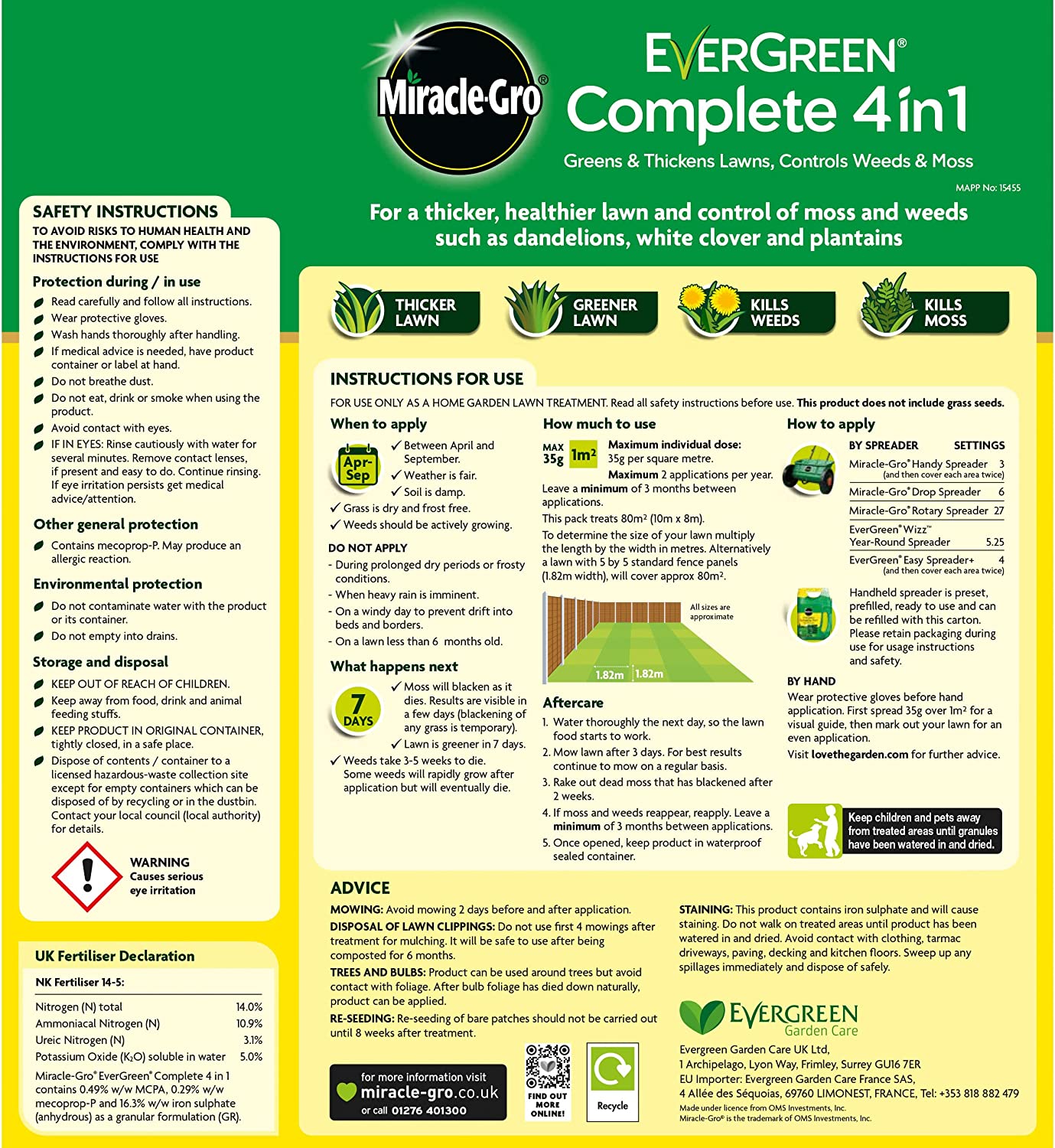 Miracle-Gro Evergreen Complete 4in1 80m2