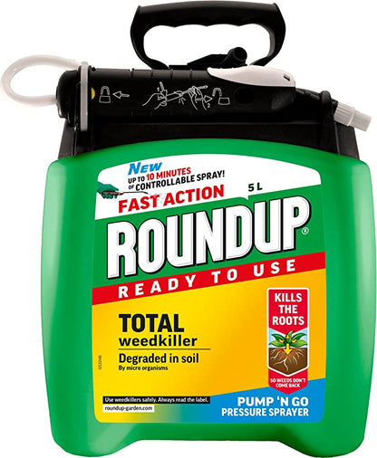 Roundup Total Weedkiller Pump n Go RTU 5 Litre